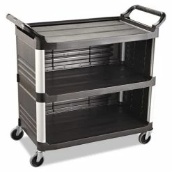 Xtra Utility Cart, 300-lb Capacity, Three-Shelf, 20w X 40.63d X 37.8h, Black