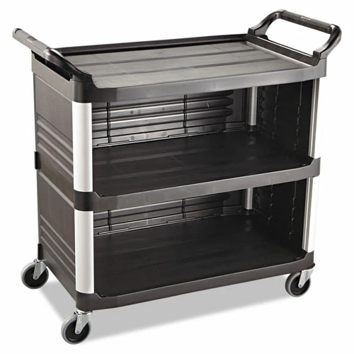 Xtra Utility Cart, 300-lb Capacity, Three-Shelf, 20w X 40.63d X 37.8h, Black 1 Xtra Utility Cart, 300-lb Capacity, Three-Shelf, 20w X 40.63d X 37.8h, Black