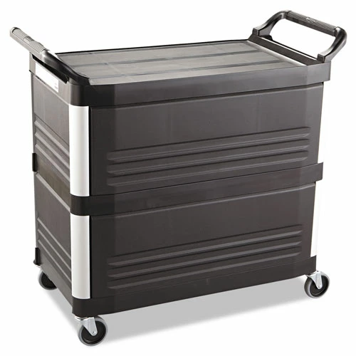 Xtra Utility Cart, 300-lb Capacity, Three-Shelf, 20w X 40.63d X 37.8h, Black 3 Xtra Utility Cart, 300-lb Capacity, Three-Shelf, 20w X 40.63d X 37.8h, Black - Image 3