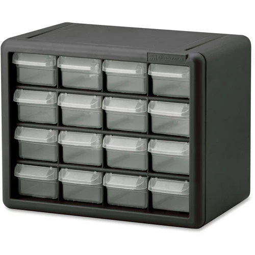 Plastic Storage Cabinet, 16-Draw, 6-3/8"x10-1/2"x8-1/2", GY 1 Plastic Storage Cabinet, 16-Draw, 6-3/8"x10-1/2"x8-1/2", GY