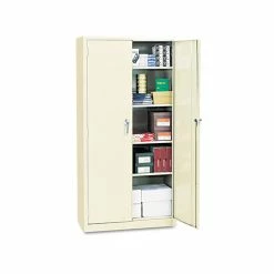 Assembled 72" High Storage Cabinet, W/Adjustable Shelves, 36w X 18d, Putty