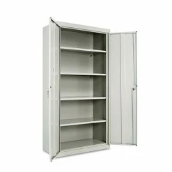 Assembled 72" High Storage Cabinet, W/Adjustable Shelves, 36w X 18d, Light Gray
