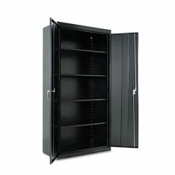 Assembled 72" High Storage Cabinet, W/Adjustable Shelves, 36w X 18d, Black
