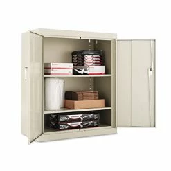 Assembled 42" High Storage Cabinet, W/Adjustable Shelves, 36w X 18d, Putty