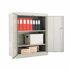 Assembled 42" High Storage Cabinet, W/Adjustable Shelves, 36w X 18d, Light Gray