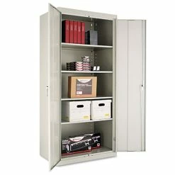 Assembled 78" High Storage Cabinet, W/Adjustable Shelves, 36w X 24d, Light Gray