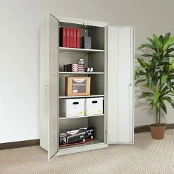 Assembled 78" High Storage Cabinet, W/Adjustable Shelves, 36w X 24d, Light Gray -Luigi Bormioli shop ALE88127 2