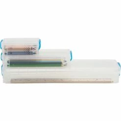 Storage Box Set, 3 Boxes, 4-1/2"Wx14-1/4"Lx2-1/10"H, Clear -Luigi Bormioli shop AVT38714 2