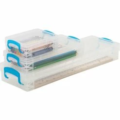 Storage Box Set, 3 Boxes, 4-1/2"Wx14-1/4"Lx2-1/10"H, Clear -Luigi Bormioli shop AVT38714 4