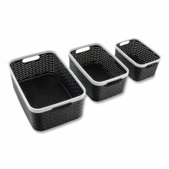 Open Lid Storage Bin, Assorted Sizes, Black/White, 3/Pack 8 Open Lid Storage Bin, Assorted Sizes, Black/White, 3/Pack -Luigi Bormioli shop AVT39220 2