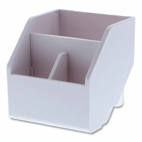 Konnect Desktop Organizer Storage Bin, Short, 3.4" X 3.5" X 3.5", White 1 Konnect Desktop Organizer Storage Bin, Short, 3.4" X 3.5" X 3.5", White
