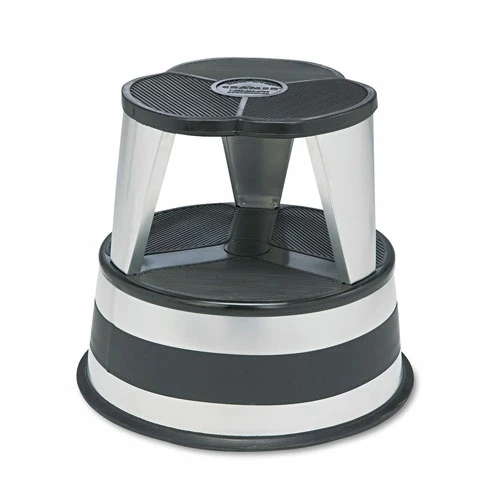 Cramer Industries Kik-Step Steel Step Stool, 2-Step, 350 Lb Capacity, 16" Dia. X 14.25h, Silvertone 1 Cramer Industries Kik-Step Steel Step Stool, 2-Step, 350 Lb Capacity, 16" Dia. X 14.25h, Silvertone