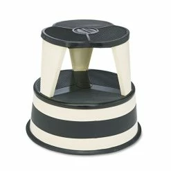 Cramer Industries Kik-Step Steel Step Stool, 2-Step, 350 Lb Capacity, 16" Dia. X 14.25h, Sand