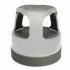 Cramer Industries Scooter Stool, Round, 2-Step, 15", Step And Lock Wheels, 300 Lb Capacity, Gray