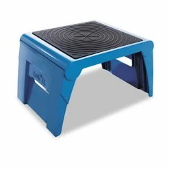 Cramer Industries Folding Step Stool, 1-Step, 300 Lb Capacity, 14w X 11.25d X 9.75h, Blue