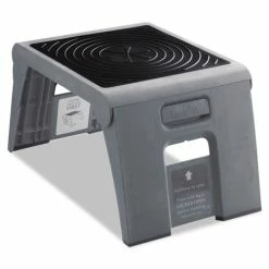 Cramer Industries Folding Step Stool, 1-Step, 300 Lb Capacity, 14w X 11.25d X 9.75h, Slate