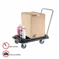 Heavy-Duty Platform Cart, 500 Lb Capacity, 21 X 32.5 X 37.5, Black -Luigi Bormioli shop DEFCRT550004 2