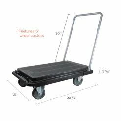 Heavy-Duty Platform Cart, 500 Lb Capacity, 21 X 32.5 X 37.5, Black -Luigi Bormioli shop DEFCRT550004 3