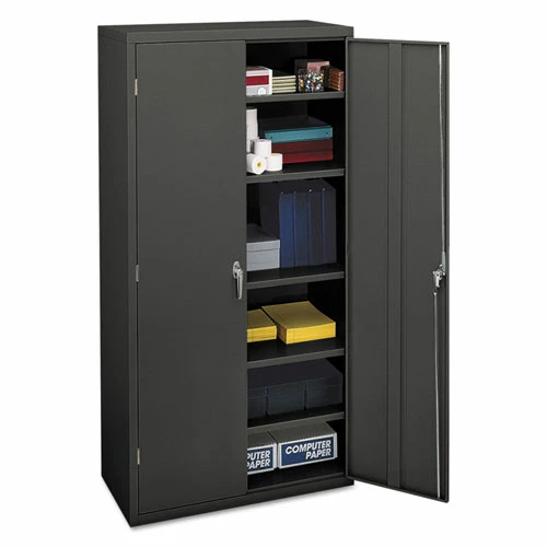 Assembled Storage Cabinet, 36w X 18 1/8d X 71 3/4h, Charcoal 1 Assembled Storage Cabinet, 36w X 18 1/8d X 71 3/4h, Charcoal