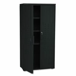 OfficeWorks Resin Storage Cabinet, 33w X 18d X 66h, Black