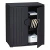 OfficeWorks Resin Storage Cabinet, 36w X 22d X 46h, Black