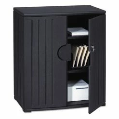 OfficeWorks Resin Storage Cabinet, 36w X 22d X 46h, Black