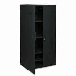 OfficeWorks Resin Storage Cabinet, 36w X 22d X 72h, Black