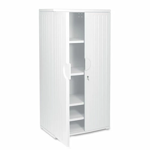 OfficeWorks Resin Storage Cabinet, 36w X 22d X 72h, Platinum 1 OfficeWorks Resin Storage Cabinet, 36w X 22d X 72h, Platinum