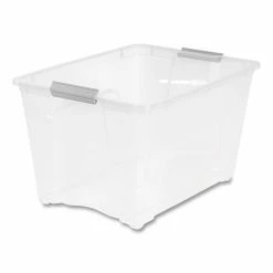 Stack And Pull Latching Flat Lid Storage Box, 13.5 Gal, 22" X 16.5" X 13.03", Clear -Luigi Bormioli shop IRS100243 3