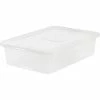 Underbed Storage Box, Snap-Tight Lid, 28-Quart, Clear