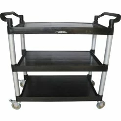 X-tra Utility Cart - 3 Shelf - Dual Handle - 300 Lb Capacity - 4 Casters - 4" Caster Size - Plastic - X 42" Width X 20" Depth X 38" Height - Black