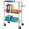 3-Tier Wire Rolling Cart, 16" X 26" X 40", Chrome
