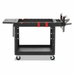 Heavy Duty Adaptable Utility Cart, 2 Shelves, 25.2w X 51.5d X 36h, Black -Luigi Bormioli shop RCP1997208 2