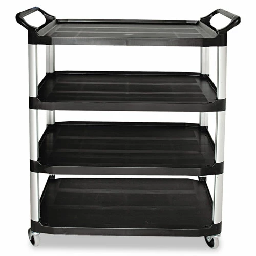 Open Sided Utility Cart, Four-Shelf, 40.63w X 20d X 51h, Black 1 Open Sided Utility Cart, Four-Shelf, 40.63w X 20d X 51h, Black