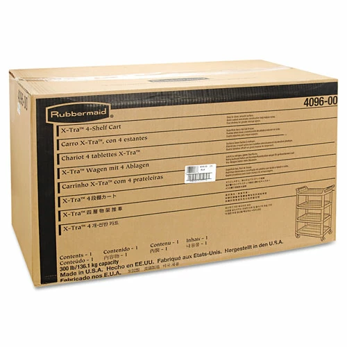 Open Sided Utility Cart, Four-Shelf, 40.63w X 20d X 51h, Black 2 Open Sided Utility Cart, Four-Shelf, 40.63w X 20d X 51h, Black - Image 2