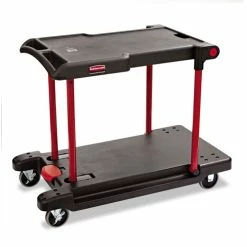 Two Shelf Convertible Utility Cart, 400 Lb. Cap, 23 3/4w X 45 1/4d X 43 1/8h, BK -Luigi Bormioli shop RCP430000BK 5