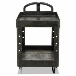 Heavy-Duty Utility Cart, Two-Shelf, 25 9/10w X 45 1/5d X 32 1/5h, Black -Luigi Bormioli shop RCP452088BK 4