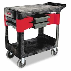 Trades Cart, Two-Shelf, 19.25w X 38d X 33.38h, Black