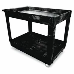Service/Utility Cart, Two-Shelf, 24w X 40d X 31.25h, Black
