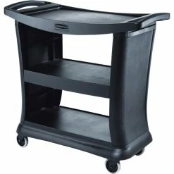 Executive Cart, 3 Shelves, 300 Lb. Total Capacity, Black