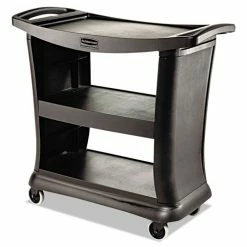 Executive Service Cart, Three-Shelf, 20.33w X 38.9d X 38.9 H, Black