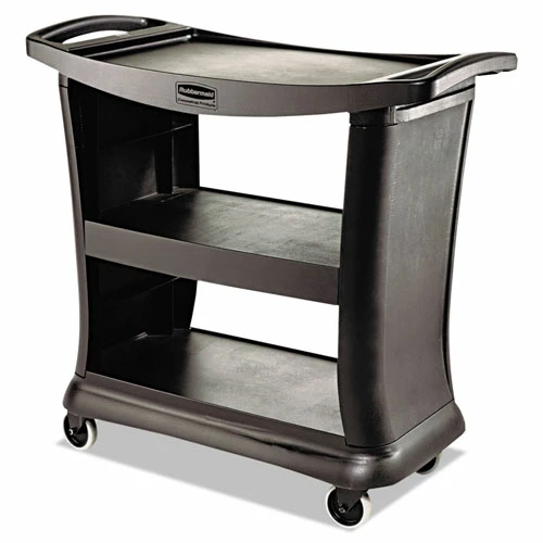 Executive Service Cart, Three-Shelf, 20.33w X 38.9d X 38.9 H, Black 1 Executive Service Cart, Three-Shelf, 20.33w X 38.9d X 38.9 H, Black