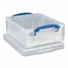 Snap-Lid Storage Bin, 2.14 Gal, 11" X 14" X 5", Clear/Blue, 5/Pack