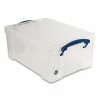 Snap-Lid Storage Bin, 2.37 Gal, 10.25" X 14.5" X 6.25", Clear/Blue, 4/Pack