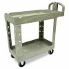 Heavy-Duty Utility Cart, Two-Shelf, 17.13w X 38.5d X 38.88h, Beige