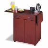 Hospitality Service Cart, One-Shelf, 32.5w X 20.5d X 38.75h, Mahogany