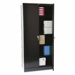 Locking Storage Cabinet, 78"-High, 36" X 18", Black