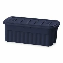 Roughneck Storage Box, 21 1/5w X 43d X 17 7/8h, Dark Indigo Metallic
